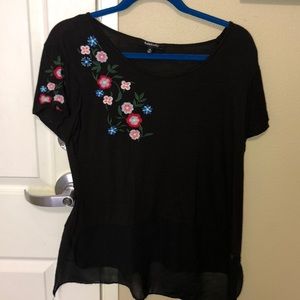 Black and floral work shirt